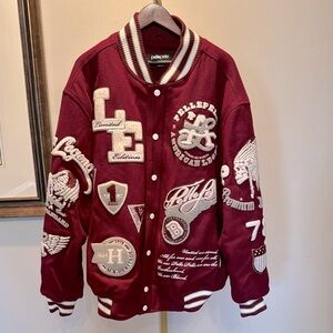 Pelle Pelle limited edition Burgundy Varsity Jacket Vintage and Rare EUC 3XL